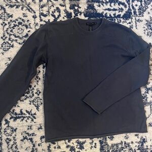 Club Monaco Dark Grey Roll Hem Long Sleeve Sweater